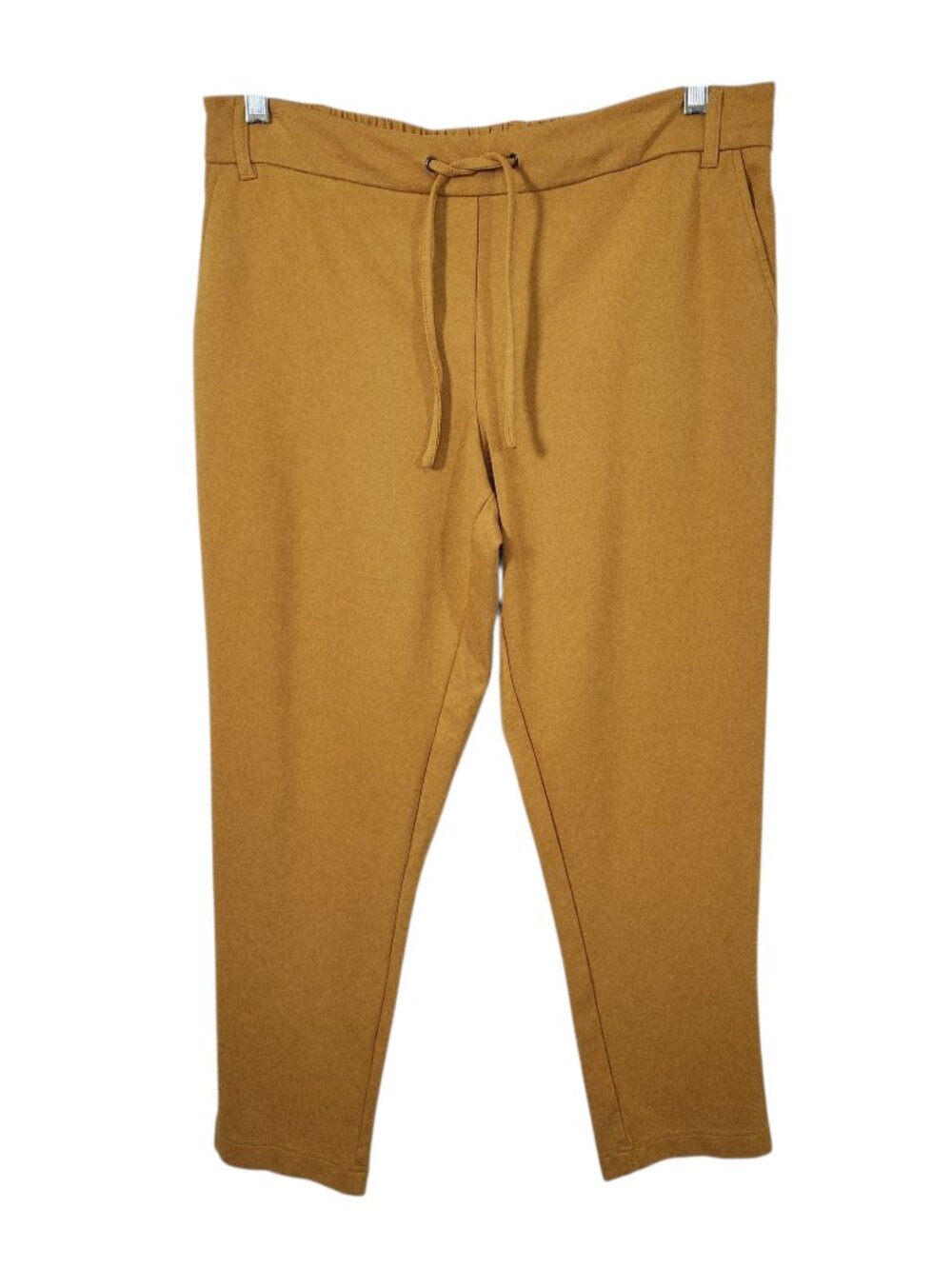 One by Chapter One Womens Pants Size Large Front Tie Elastic Waist Mustard Yello